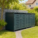 Metalowy schowek na 4 kosze na śmieci, antracyt 264×116×80cm
