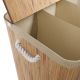Bambusowy kosz na pranie 150 l z pokrywą – 3 przegródki