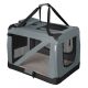 Składany transporter dla psów L z miską i poduszką, szary