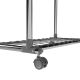 Metalowy wieszak na ubrania na kółkach, 2 drążki + półka