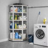 Regał narożny metalowy z półkami MDF 180x70x40 cm, 875 kg