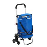 Wózek na zakupy, 3 w 1, do schodów, niebieski