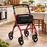 Chodzik rehabilitacyjny czerwony, składany, aluminiowy