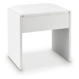 Biały taboret do toaletki Melly z poduszką 45x38x29 cm