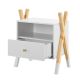 Nowoczesna szafka nocna dziecięca biała z drewnem 50x40x30cm