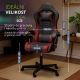 Fotel gamingowy czarno-czerwony, ergonomiczny, PVC, 120 kg