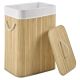 Kosz na pranie bambusowy 72 l z pokrywą i workiem, naturalny