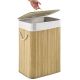 Kosz na pranie bambusowy 72 l z pokrywą i workiem, naturalny