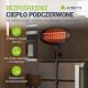 Promiennik kwarcowy 2000W na statywie, 3 tryby, IP34