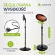 Promiennik kwarcowy 2000W na statywie, 3 tryby, IP34