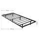 Designerskie łóżko z podświetleniem LED 90x200, czarna stal