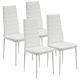 Białe krzesła do kuchni, zestaw 4 szt., stal, PVC, wygodne