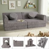 Designerska modułowa kanapa dziecięca 150 cm, szara