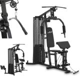 Stacja fitness do domu 77 kg, czarna, stalowa konstrukcja