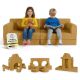 Modułowa sofa designerska dla dzieci 150 cm, musztardowa