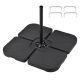 Płyty obciążające do parasola 4 szt. HDPE czarne 80 kg