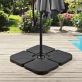 Płyty obciążające do parasola 4 szt. HDPE czarne 80 kg
