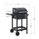 Kompaktowy grill węglowy z termometrem i półką, 86x104x52 cm