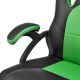 Krzesło gamingowe ergonomiczne czarno-zielone z ekoskóry