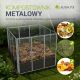 Metalowy kompostownik ogrodowy 450 l – srebrny, przewiewny