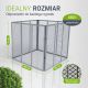 Metalowy kompostownik ogrodowy 450 l – srebrny, przewiewny