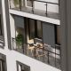 Markiza pionowa na balkon 120 x 228–316 cm, szara