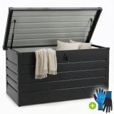 Metalowa skrzynia ogrodowa 380 l – czarna