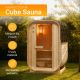Kwadratowa sauna beczkowa  120 x 128 x 194 cm