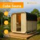 Kwadratowa sauna beczkowa 220 x 185 x 194 cm
