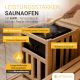 Narożna sauna fińska 150 x 150 cm, 6 kW, LED