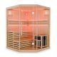Narożna sauna fińska 150 x 150 cm, 6 kW, LED