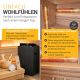 Nowoczesna sauna dla 3 osób, LED, sól himalajska, czarna