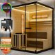 Nowoczesna sauna dla 3 osób, LED, sól himalajska, czarna