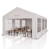 Namiot ogrodowy 4x6 m, biały, ochrona przed UV, PE 180 g/m²