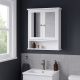 Biała szafka łazienkowa z lustrem 56x13x58 cm, wisząca MDF