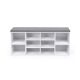 Szafka na buty z siedziskiem, biała, 10 przegródek
