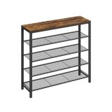 VASAGLE regał na buty, 4 półki, stal, rustykalny blat