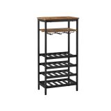 Industrialny stojak na wino VASAGLE 20 butelek, drewno, stal