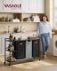 Kosz na pranie z półkami VASAGLE, 3 komory, 150L, na kółkach