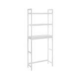 Biała bambusowa półka łazienkowa 3-poziomowa, 63x26,1x170 cm