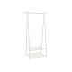 Biały stojak na ubrania z półkami, metalowy, 87,5x41x155 cm