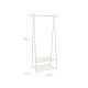 Biały stojak na ubrania z półkami, metalowy, 87,5x41x155 cm