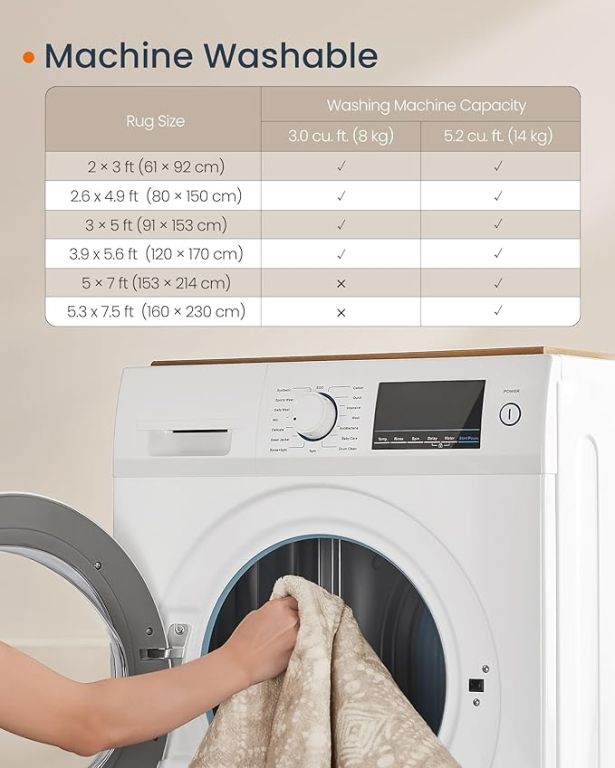 М'який килимок у стилі бохо капучино 120x170 см, можна прати в пральній машині