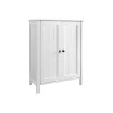 Szafka łazienkowa biała MDF z drzwiami i półkami 60x30x80 cm