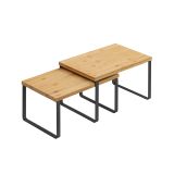 Półki bambusowo-metalowe do kuchni, 2 sztuki, piętrowe