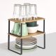 Półki bambusowo-metalowe do kuchni, 2 sztuki, piętrowe