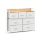 Komoda biała z 7 szufladami i stalową ramą 98x85 cm