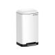 Kosz na śmieci z pedałem 30l biały stalowy cichy mechanizm