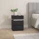Stolik nocny LED czarny, 3 szuflady, designerski, 40x35x55cm