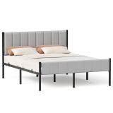 Nowoczesne łóżko 160x200 z szarym zagłówkiem